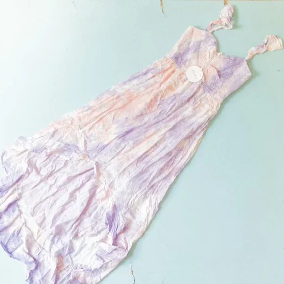 open lace back dress vasmila dress in pink tie dye – Twigs main image 0